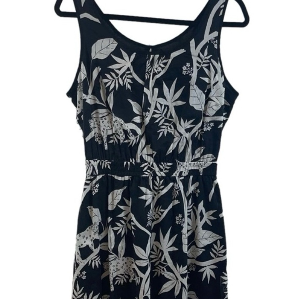Talbots Black and White Jungle Print Dress